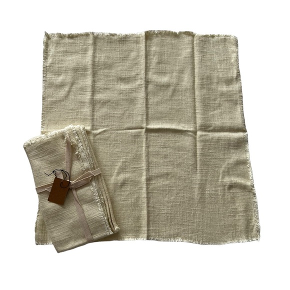 Creative CoOp Dining Nwt Creative Coop Linen Blend Napkins Fringe